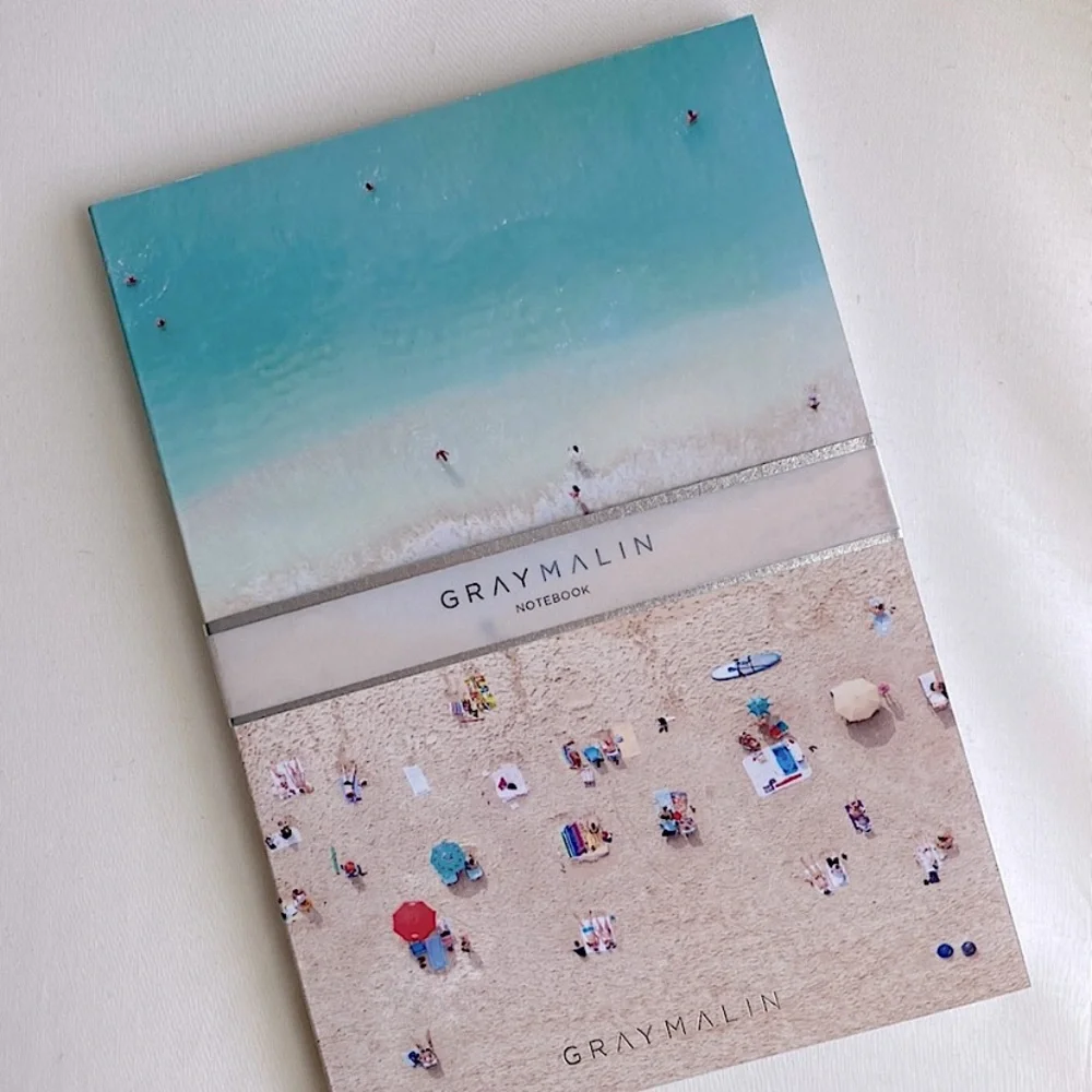GRAY MALIN WAIKIKI BEACH LINED JOURNAL A5 NOTEBOOK Blue Tan